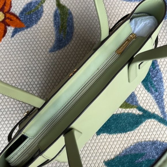 Michael Kors Carmen Large Leather NS Tote Light Sage Multi - Picture 13 of 16